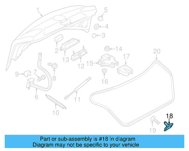 Deck Lid Striker 5C6-827-507-B - View 13