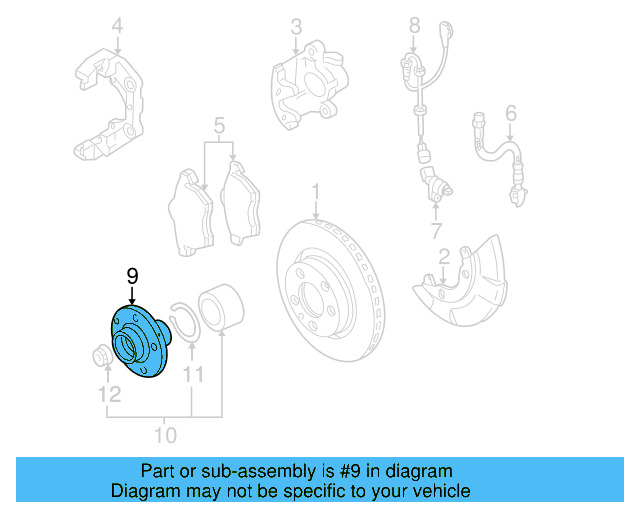 Wheel Hub 8N0-407-613-C - View 11