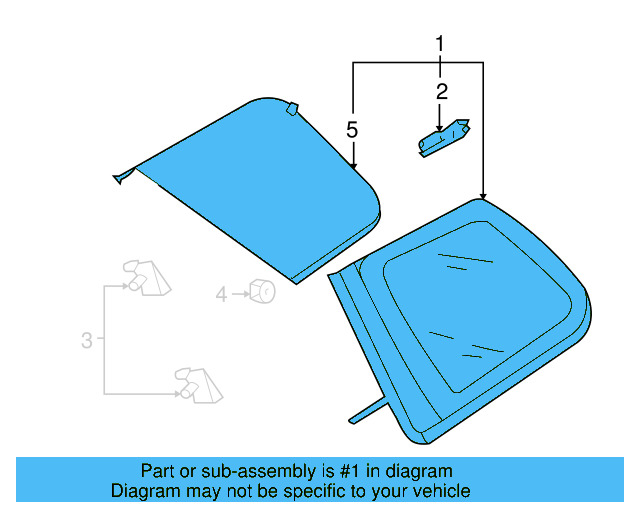 Quarter Glass 7L6-845-298-ED - View 3