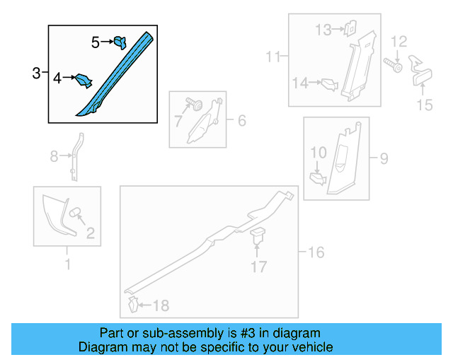 Windshield Pillar Trim 5GM-867-233-H-ZB5 - View 8