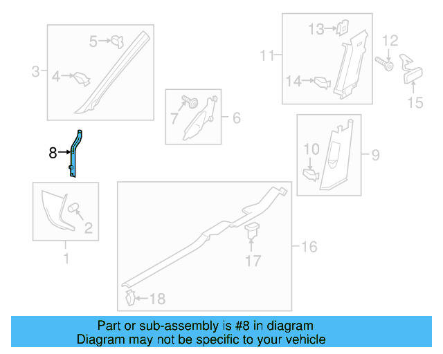 Windshield Pillar Trim 5GM-867-233-H-ZB5 - View 5