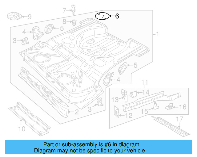 Rear Floor Pan Retainer 1T0-803-274 - View 42