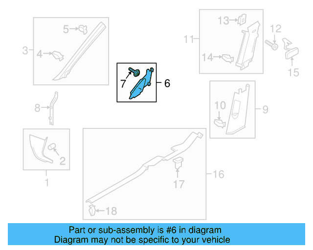 Windshield Pillar Trim 5GM-867-233-H-ZB5 - View 7