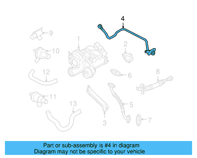 Turbocharger Oil Line 06A-145-778-D - View 5