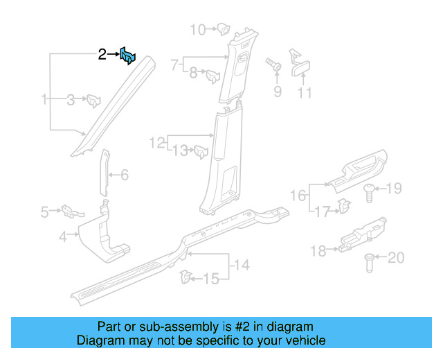 Windshield Pillar Trim Clip 5NA-867-276-B - View 21