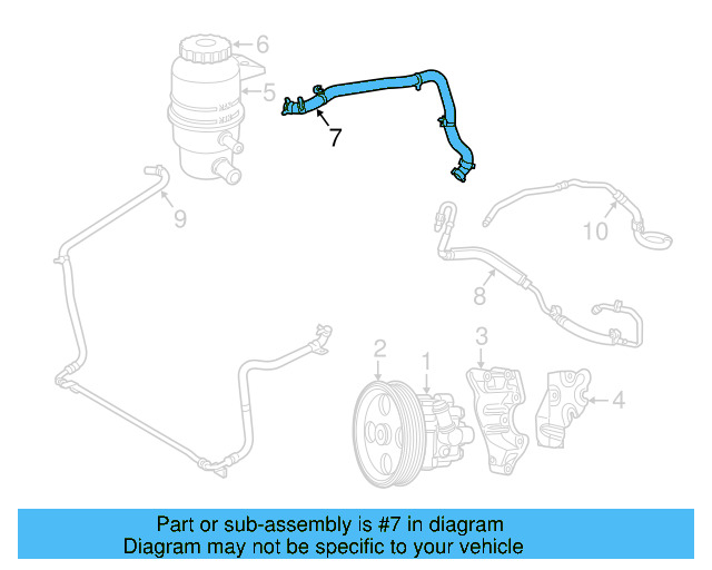 Power Steering Supply Hose 7B0422887F - View 3