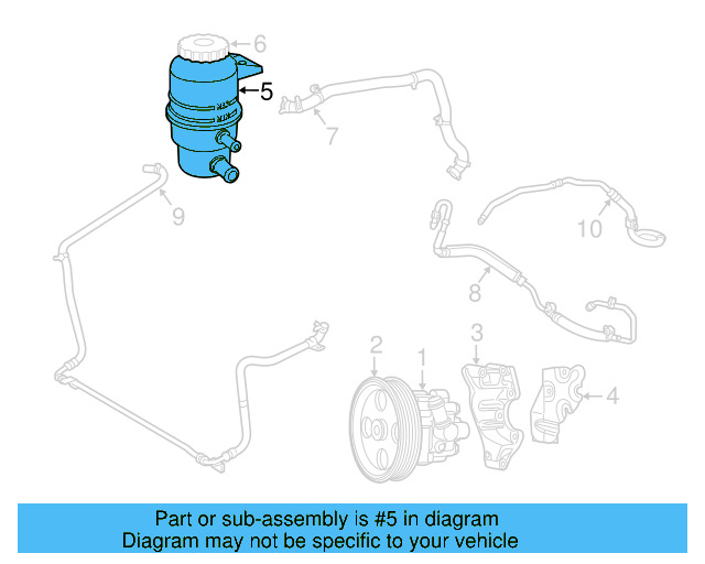 Power Steering Pump Reservoir 7B0-422-371-A - View 2