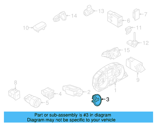 Switch Bezel 3AA-905-219-A-9B9 - View 9