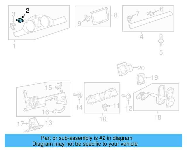 Cluster Cover Retainer Clip 3B0-867-190 - View 48