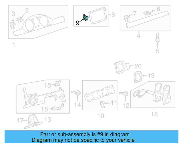 Center Bezel 3C0-857-368-H-20V - View 10