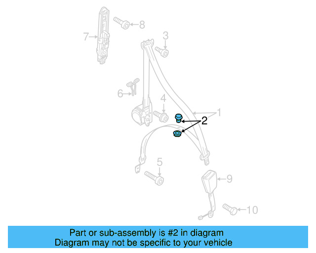 Seat Belt Assembly Button 443-857-847-B-89H - View 15