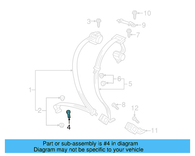 Outer Belt Assembly Upper Bolt N-989-260-01 - View 61
