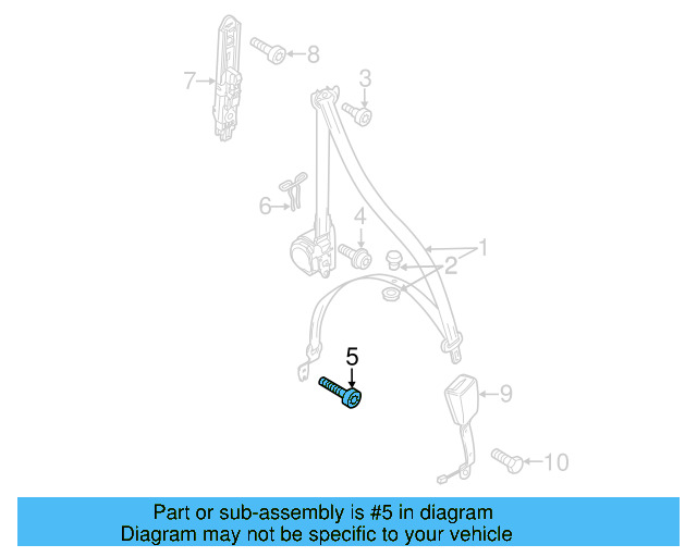 Front Belt Assembly Mount Bolt WHT-005-803 - View 12