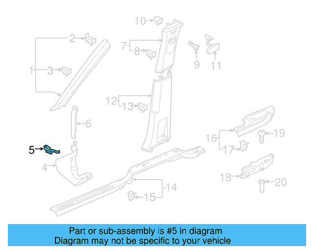 Kick Panel Trim Clip N-902-438-01 - View 4