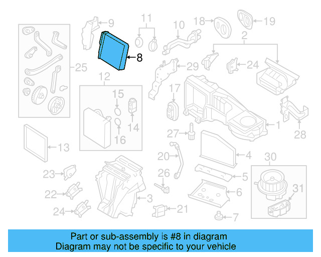 Heater Core 3C0-819-031-A - View 30