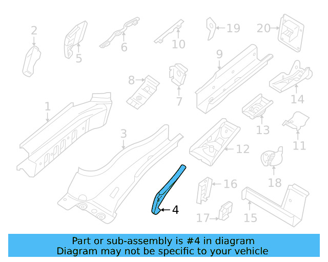Front Side Member Filler 1EA-803-775 - View 2