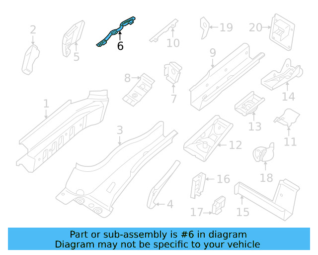 Front Side Member Seal Strip 1EA-804-536 - View 3
