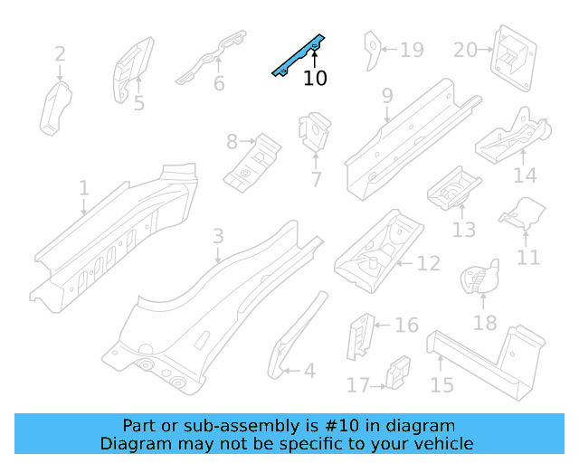 Rear Side Member Seal Strip 1EA-804-586