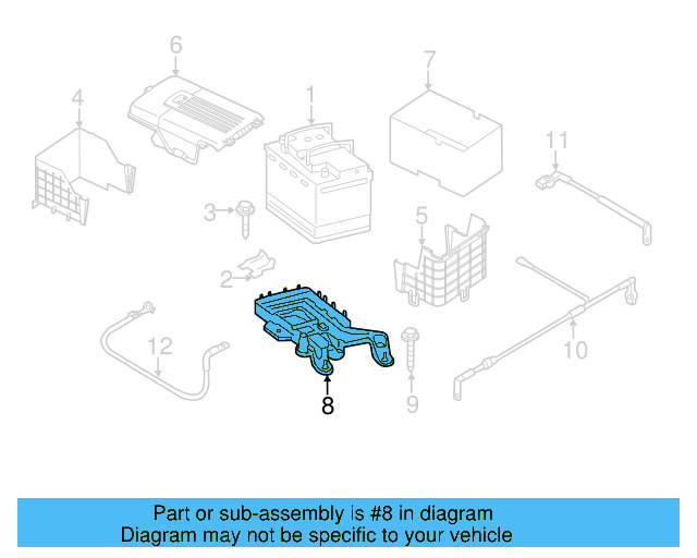 Battery Tray 1K0-915-333-H - View 12