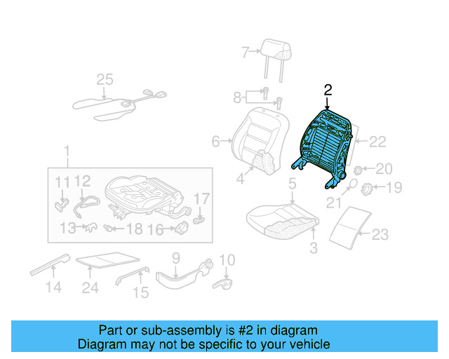 Seat Back Frame 1J4-881-046-HH - View 2