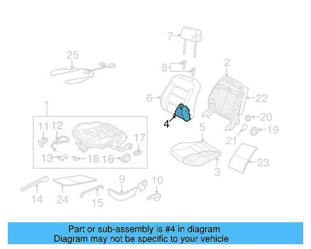 Seat Back Pad 1J0-881-775-CG - View 6