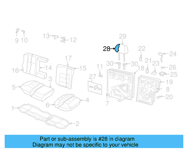 Headrest 1J0-881-901-P-C29