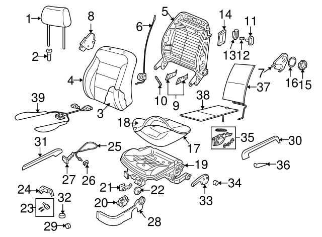 Seat Track Adjust Handle 1J0-881-254-E-B41 - View 19