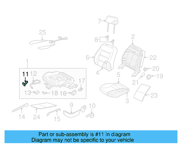 Seat Track Adjust Handle 1J0-881-254-E-B41 - View 14