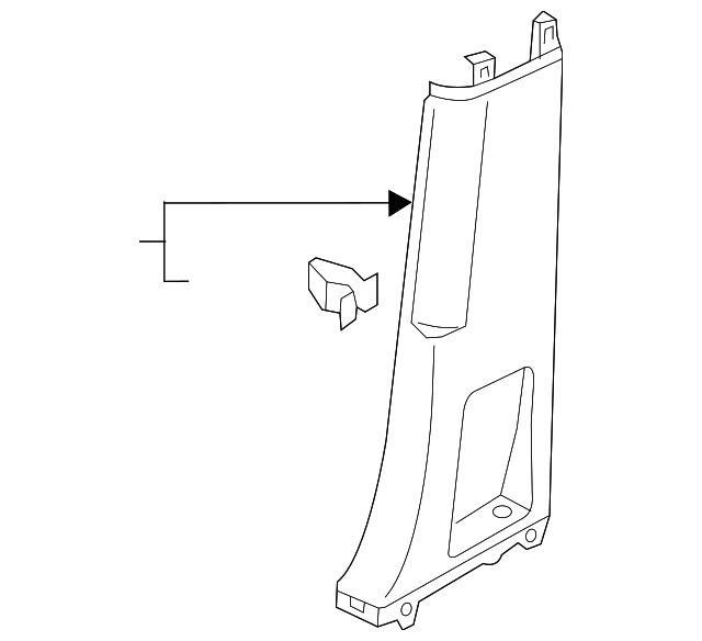 Lower Center Pillar Trim 3CN-867-292-A-82V - View 2