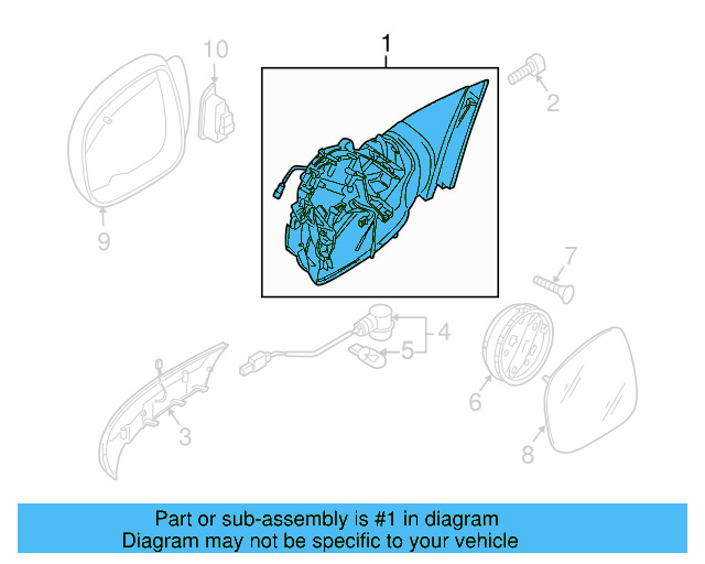 Mirror Assembly 7L6-857-508-FS-9B9
