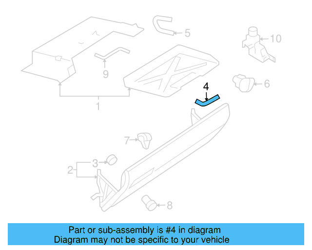 Glove Box Door Pin 7L6-857-169 - View 2