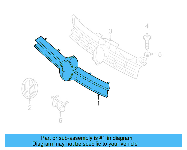 Grille (Unpainted) 1j0853653cgru - View 3