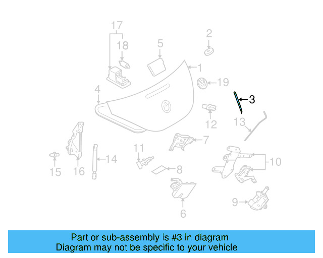 Trunk Lid Gasket 1Y0-827-360-B - View 3