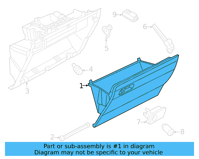 Glove Box Door 3CN-857-101-A-82V - View 6