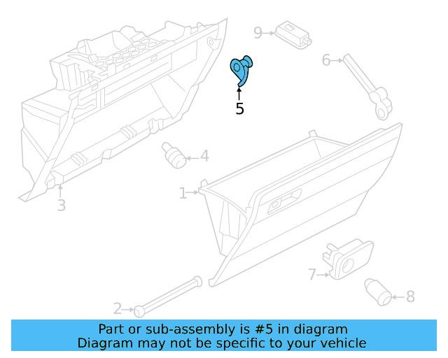 Glove Box Frame Lock Plate 3CN-858-543 - View 5