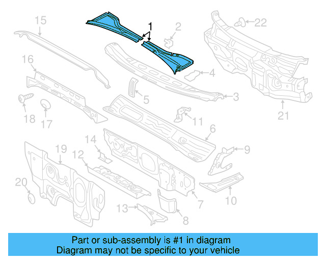 Cowl Grille 5GM-819-403-A-9B9 - View 4