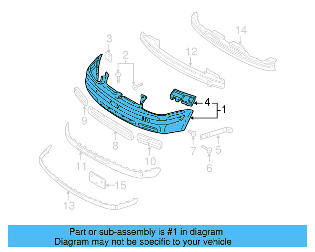 Bumper Cover (Unpainted) 1j0807217kgru - View 2