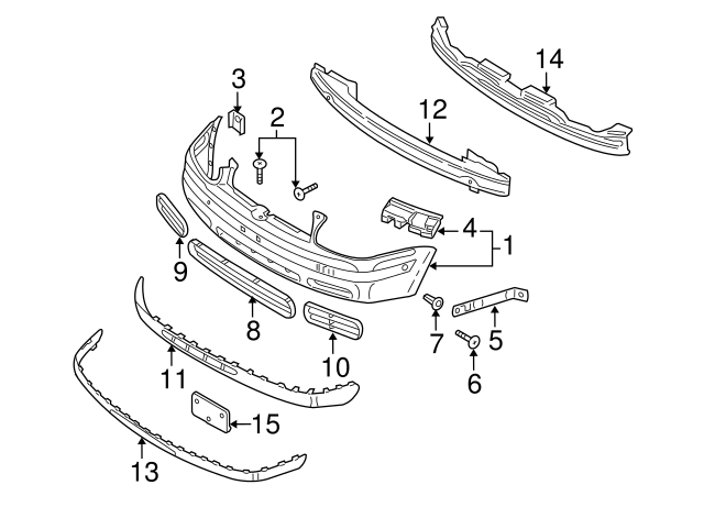 Bumper Cover Support Rail Bolt 6N0-807-199 - View 25