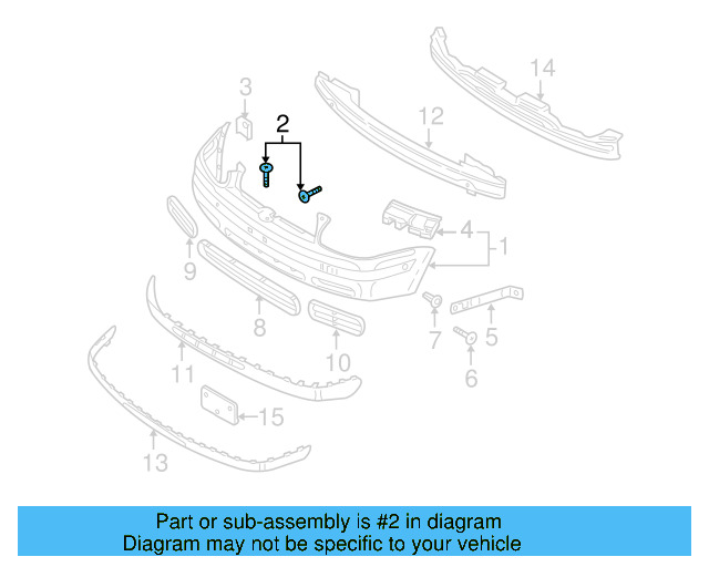 Bumper Cover Support Rail Bolt 6N0-807-199 - View 23