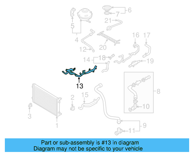Engine Coolant Crossover Pipe 038-121-065-T - View 2