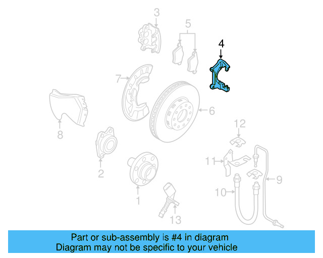 Caliper Mount 4E0-615-125-A - View 2