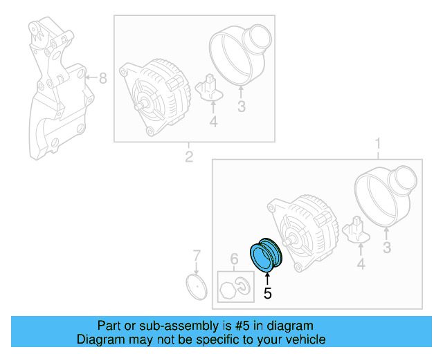 Alternator Pulley 06F-903-119-A - View 7