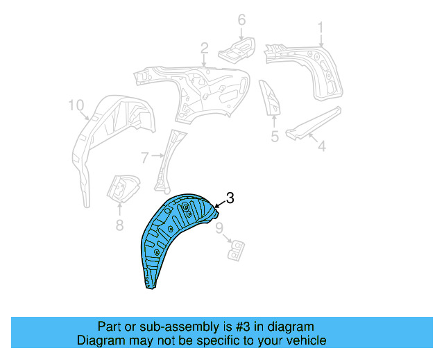 Outer Wheelhouse 3C8-809-411-B - View 3