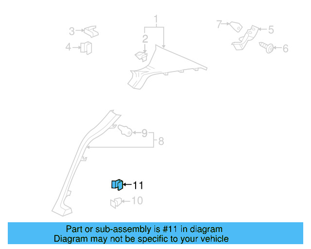 Pillar Trim Clip 3C0-867-333 - View 67