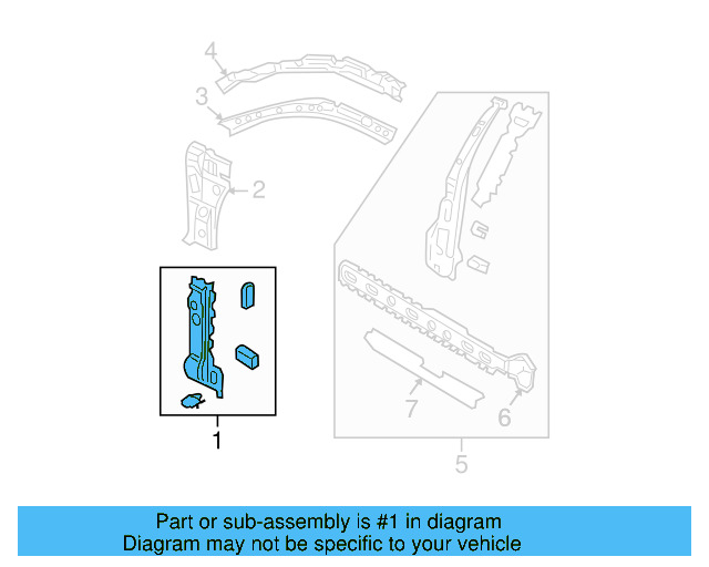 Pillar Reinforced 1J9-809-204 - View 10