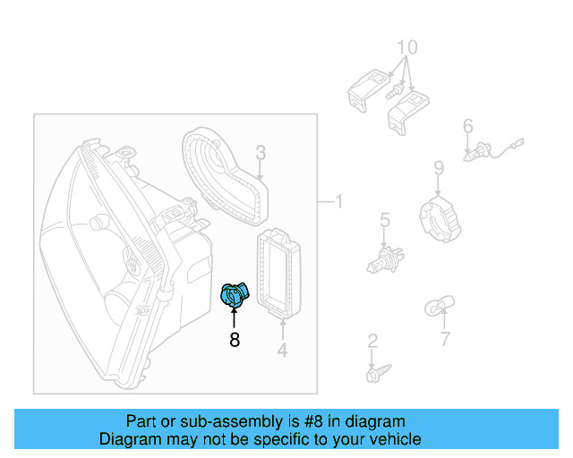 Headlight Socket 1J0-953-123-B - View 9