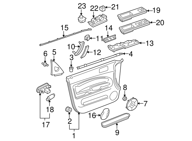Door Trim Panel 3B0-867-012-DB-SEK