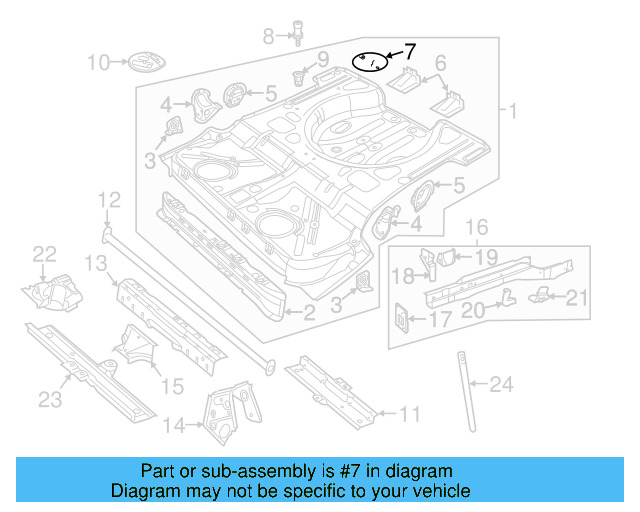 Rear Floor Pan Retainer 1T0-803-274 - View 5