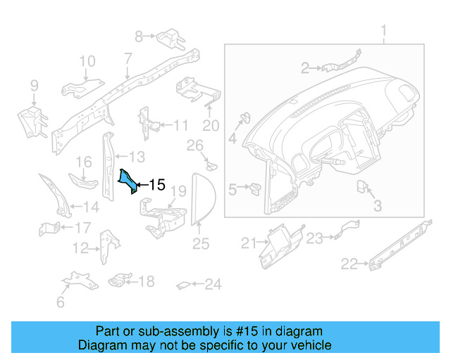 Inner Support Retainer Bracket 1K1-857-954 - View 4
