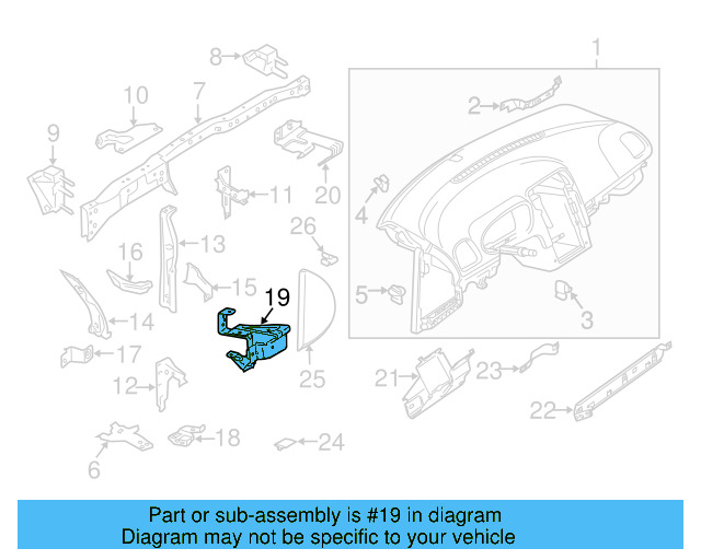Instrument Panel Center Support 1K0-857-890 - View 6